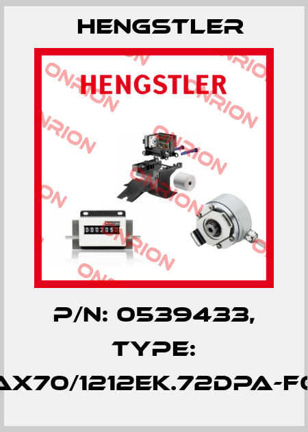 p/n: 0539433, Type: AX70/1212EK.72DPA-F0 Hengstler
