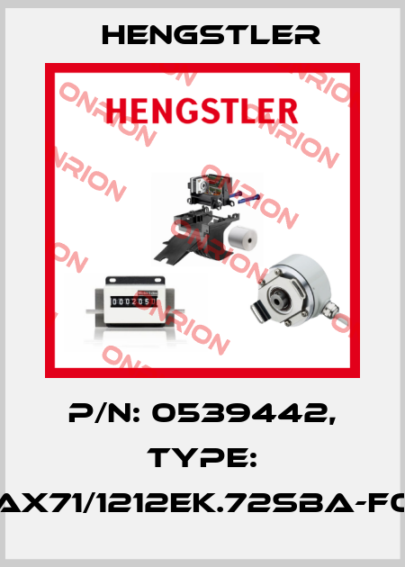 p/n: 0539442, Type: AX71/1212EK.72SBA-F0 Hengstler