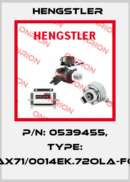 p/n: 0539455, Type: AX71/0014EK.72OLA-F0 Hengstler