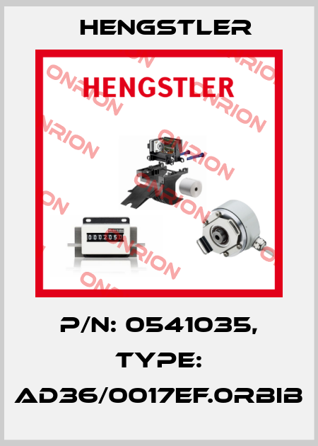p/n: 0541035, Type: AD36/0017EF.0RBIB Hengstler