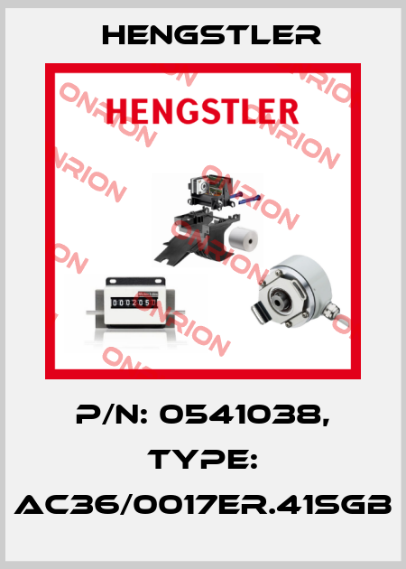 p/n: 0541038, Type: AC36/0017ER.41SGB Hengstler
