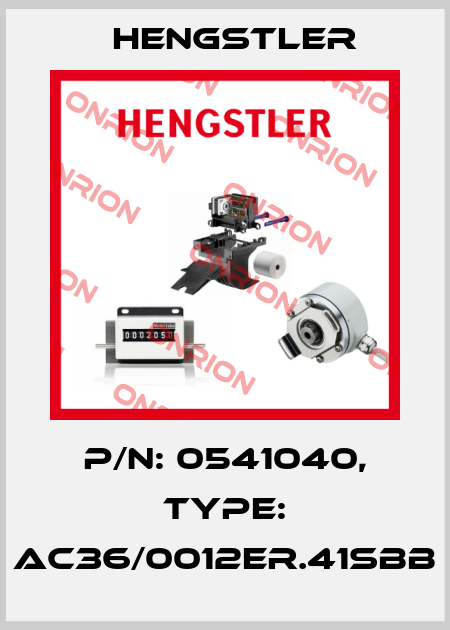 p/n: 0541040, Type: AC36/0012ER.41SBB Hengstler