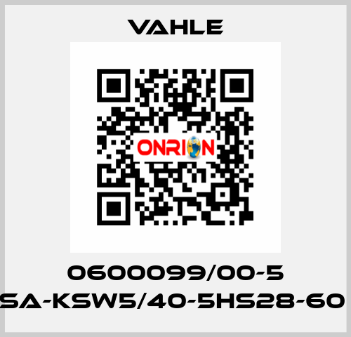 0600099/00-5 SA-KSW5/40-5HS28-60  Vahle