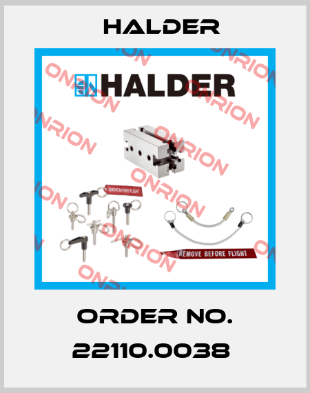 Order No. 22110.0038  Halder