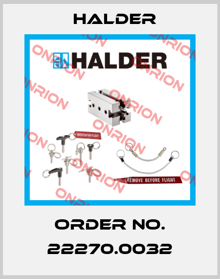 Order No. 22270.0032 Halder