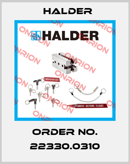 Order No. 22330.0310 Halder