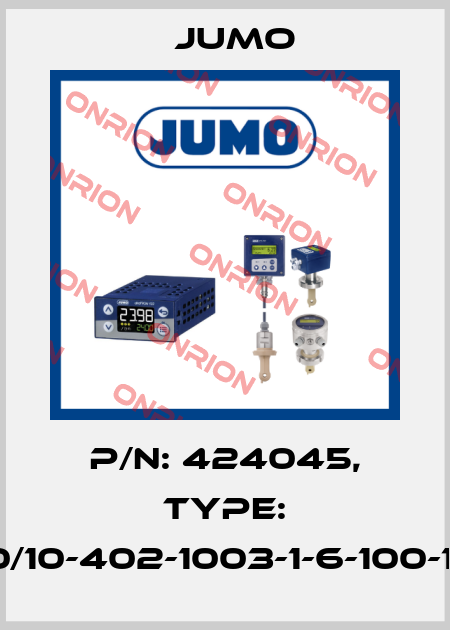 p/n: 424045, Type: 902030/10-402-1003-1-6-100-103/000 Jumo