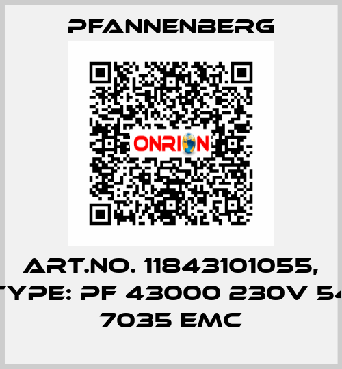 Art.No. 11843101055, Type: PF 43000 230V 54 7035 EMC Pfannenberg