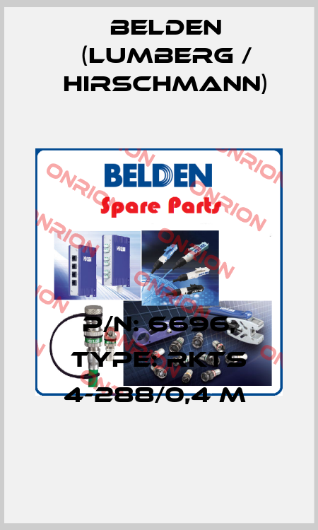 P/N: 6696, Type: RKTS 4-288/0,4 M  Belden (Lumberg / Hirschmann)