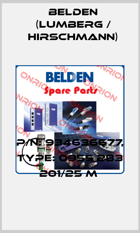 P/N: 934636677, Type: 0955 283 201/25 M  Belden (Lumberg / Hirschmann)
