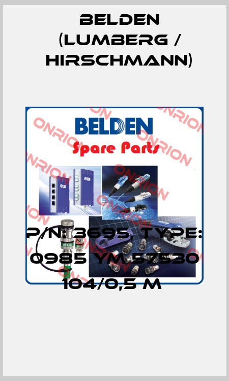 P/N: 3695, Type: 0985 YM 57530 104/0,5 M  Belden (Lumberg / Hirschmann)