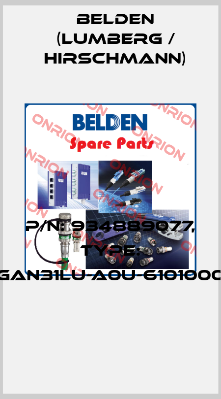 P/N: 934889077, Type: GAN31LU-A0U-6101000  Belden (Lumberg / Hirschmann)