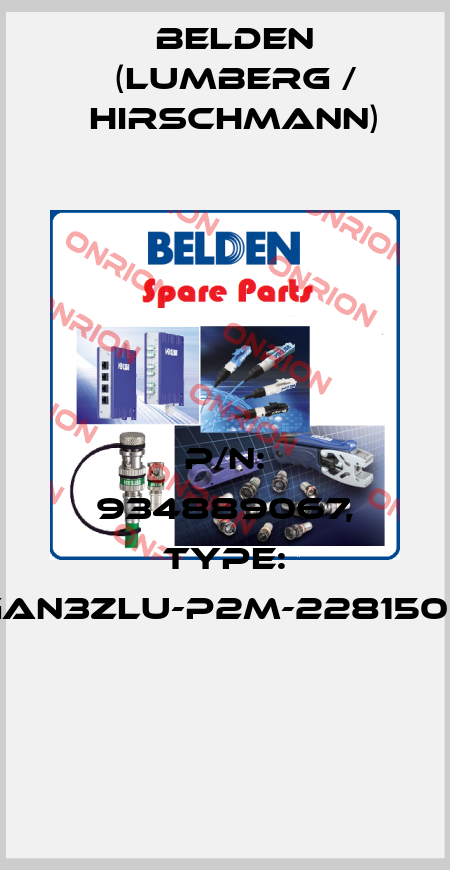 P/N: 934889067, Type: GAN3ZLU-P2M-2281500  Belden (Lumberg / Hirschmann)