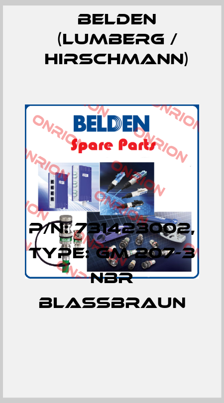 P/N: 731423002, Type: GM 207-3 NBR blassbraun Belden (Lumberg / Hirschmann)