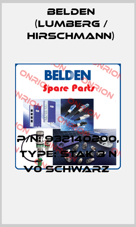 P/N: 932140200, Type: STAK 3 N V0 schwarz  Belden (Lumberg / Hirschmann)