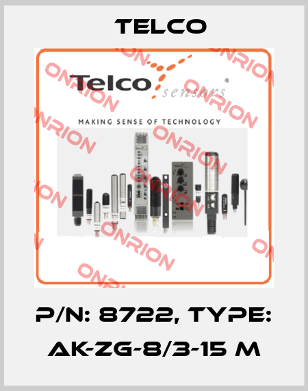 p/n: 8722, Type: AK-ZG-8/3-15 m Telco