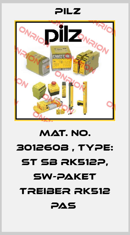 Mat. No. 301260B , Type: ST SB RK512P, SW-Paket Treiber RK512 pas  Pilz