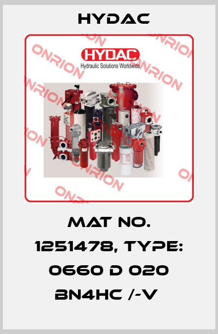 Mat No. 1251478, Type: 0660 D 020 BN4HC /-V  Hydac