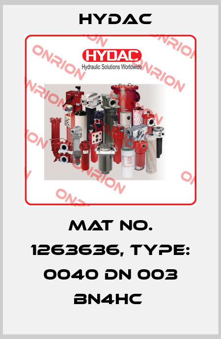 Mat No. 1263636, Type: 0040 DN 003 BN4HC  Hydac