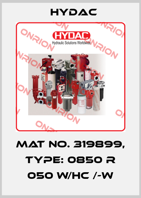 Mat No. 319899, Type: 0850 R 050 W/HC /-W Hydac
