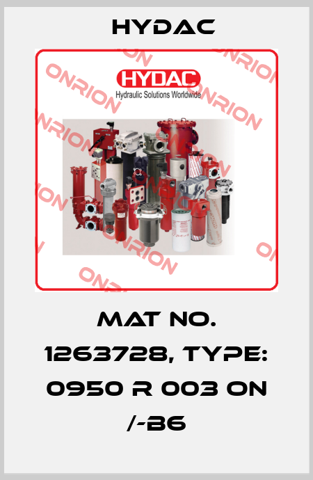 Mat No. 1263728, Type: 0950 R 003 ON /-B6 Hydac