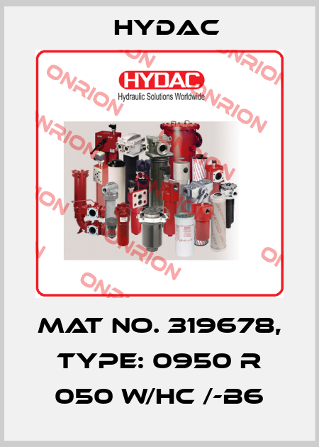 Mat No. 319678, Type: 0950 R 050 W/HC /-B6 Hydac