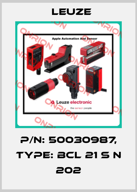 p/n: 50030987, Type: BCL 21 S N 202 Leuze