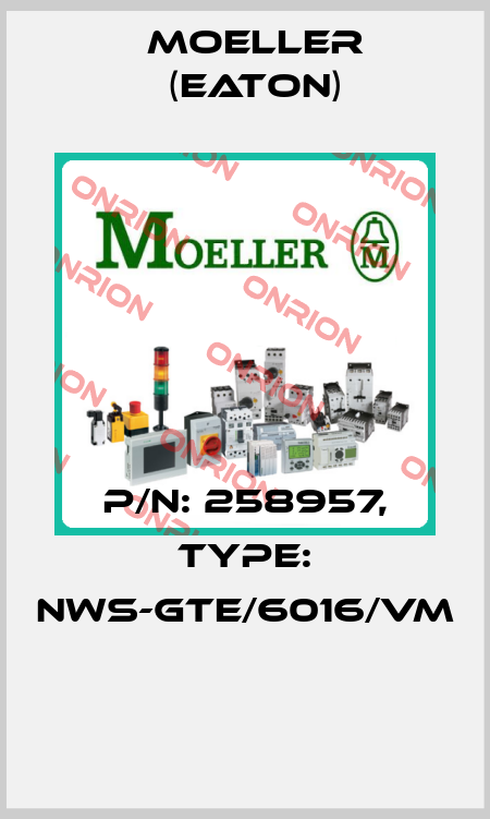 P/N: 258957, Type: NWS-GTE/6016/VM  Moeller (Eaton)