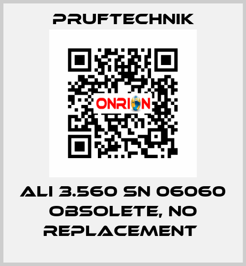 ALI 3.560 sn 06060 Obsolete, no replacement  Pruftechnik