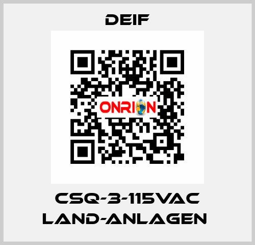 CSQ-3-115VAC Land-Anlagen  Deif