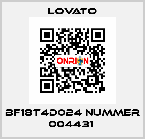 BF18T4D024 NUMMER 004431  Lovato