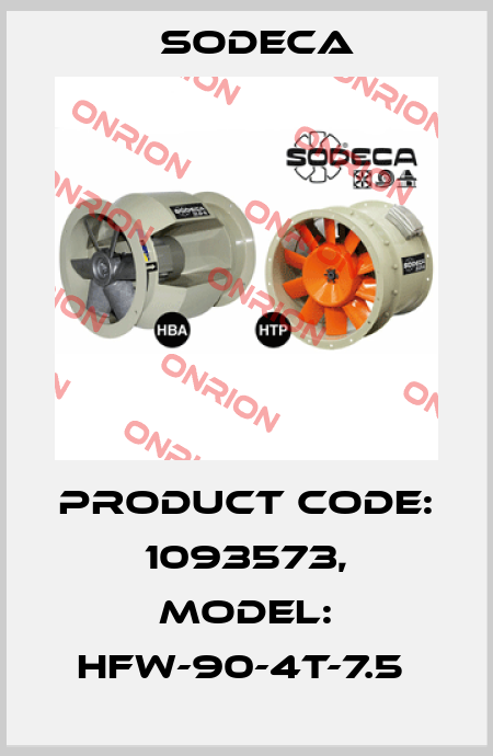 Product Code: 1093573, Model: HFW-90-4T-7.5  Sodeca