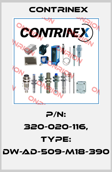 p/n: 320-020-116, Type: DW-AD-509-M18-390 Contrinex
