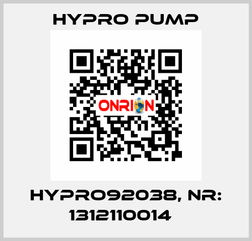 HYPRO92038, Nr: 1312110014   Hypro Pump