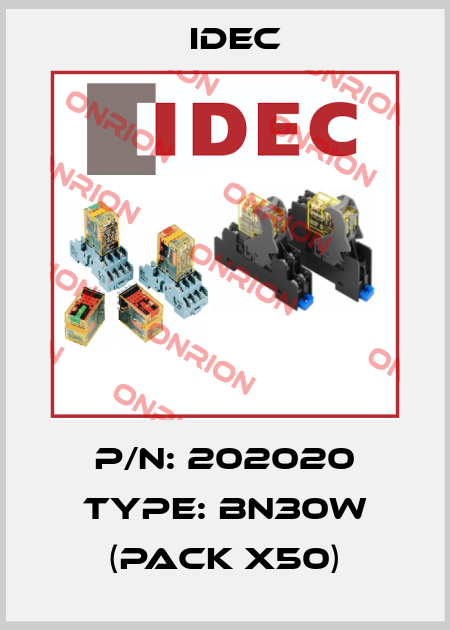 P/N: 202020 Type: BN30W (pack x50) Idec