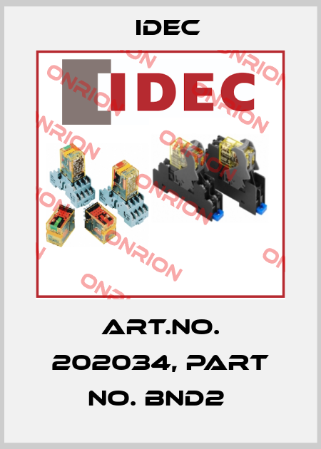 Art.No. 202034, Part No. BND2  Idec