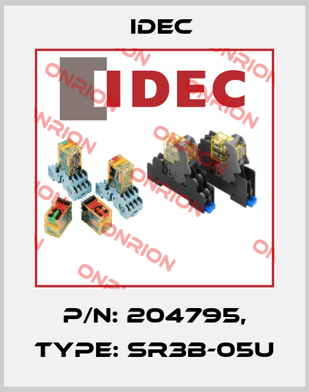 P/N: 204795, Type: SR3B-05U Idec