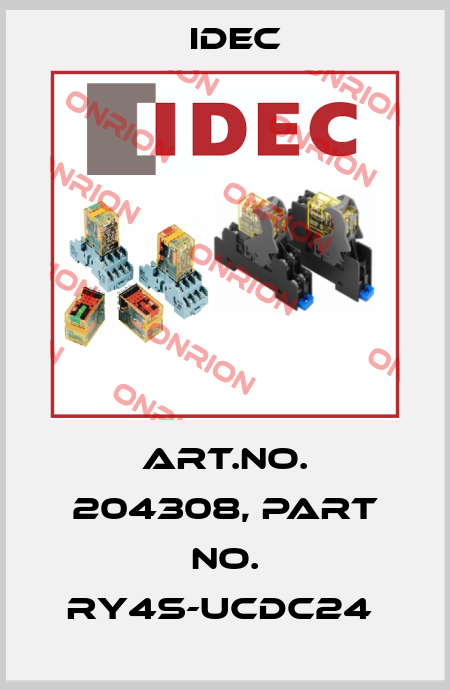 Art.No. 204308, Part No. RY4S-UCDC24  Idec