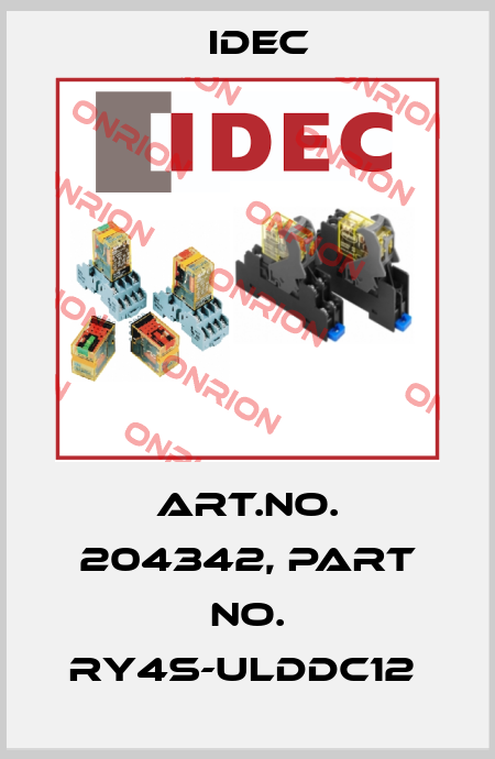 Art.No. 204342, Part No. RY4S-ULDDC12  Idec