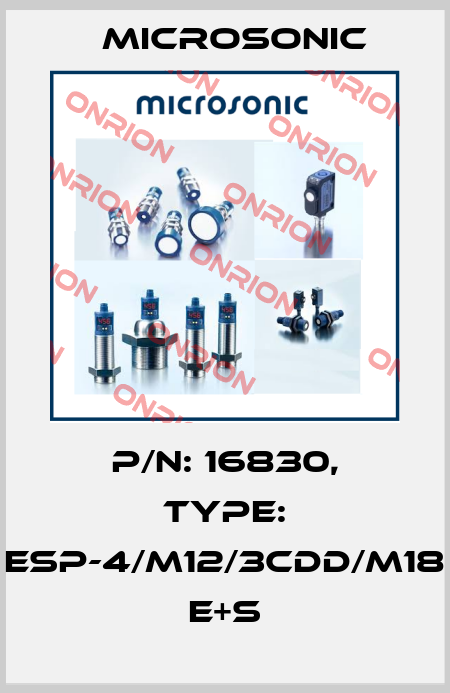 p/n: 16830, Type: esp-4/M12/3CDD/M18 E+S Microsonic
