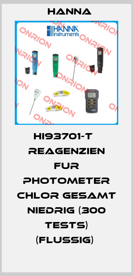 HI93701-T   REAGENZIEN FUR PHOTOMETER CHLOR GESAMT NIEDRIG (300 TESTS) (FLUSSIG)  Hanna