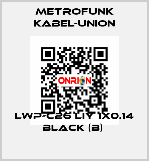 LWP-C26 LIY 1x0.14 black (B)  METROFUNK KABEL-UNION