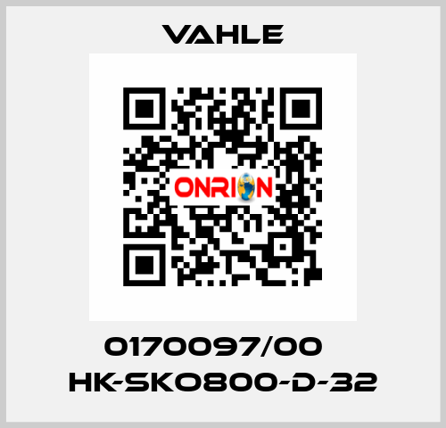 0170097/00    HK-SKO800-D-32  Vahle