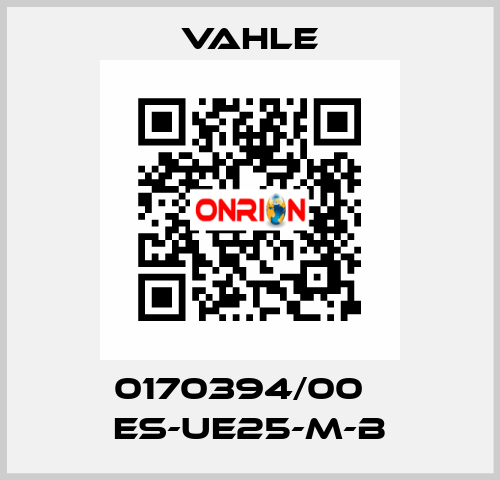 0170394/00    ES-UE25-M-B  Vahle