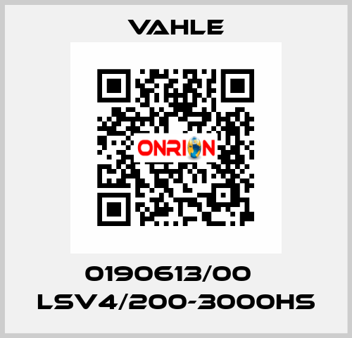 0190613/00    LSV4/200-3000HS  Vahle