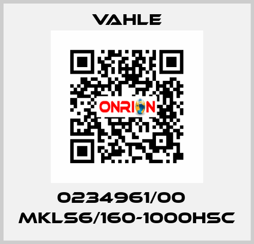 0234961/00    MKLS6/160-1000HSC  Vahle