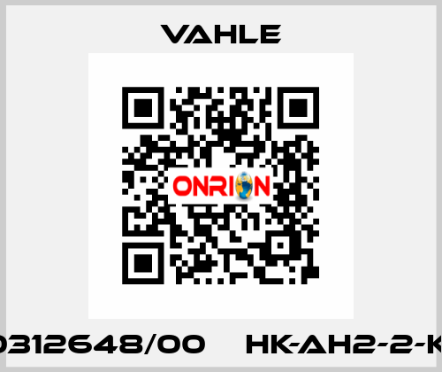 0312648/00    HK-AH2-2-K  Vahle