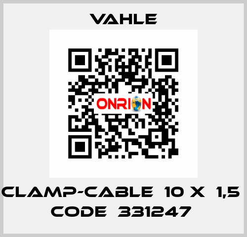 Clamp-cable  10 X  1,5  CODE  331247  Vahle