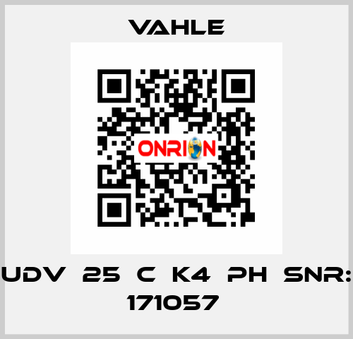 UDV  25  C  K4  PH  Snr: 171057  Vahle