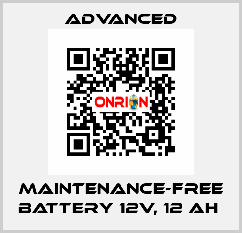 Maintenance-Free Battery 12V, 12 Ah  Advanced